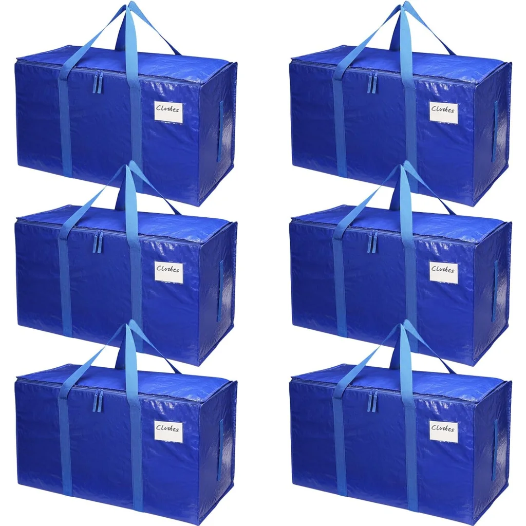 CARLA HOME 6-Pack Large Moving Storage Bags with Zippers &