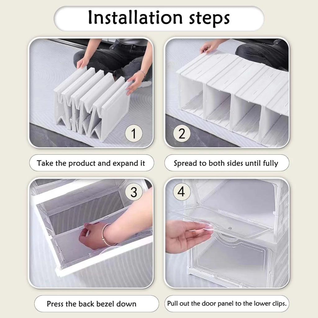 CARLA HOME 6-Tier Stackable Shoe Storage Box Organizer