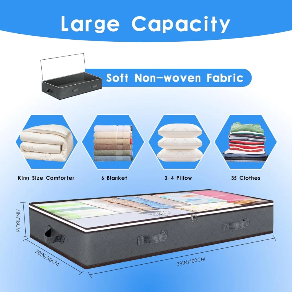 CARLA HOME 8 Pack Underbed Storage Bins with 90L Large