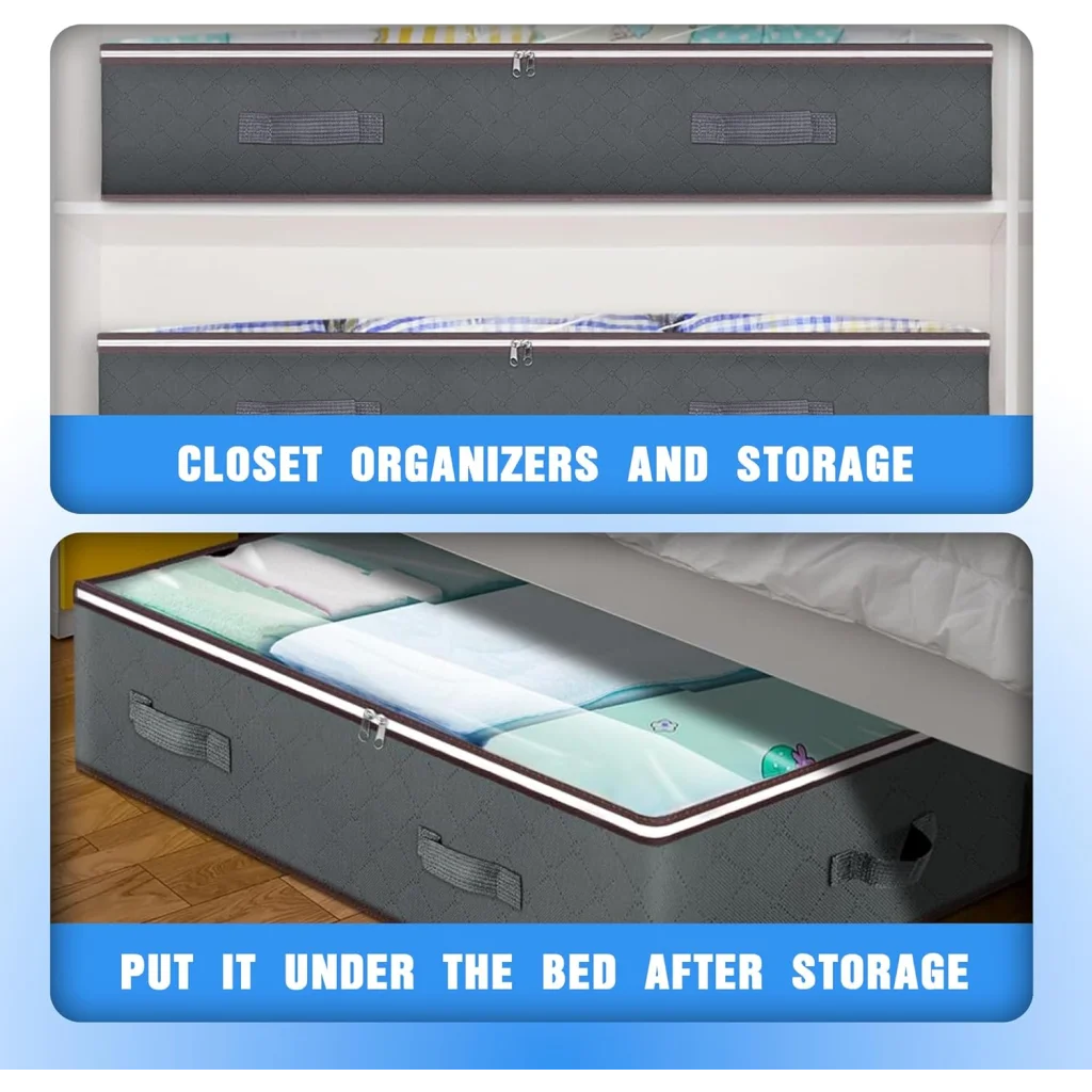 CARLA HOME 8 Pack Underbed Storage Bins with 90L Large