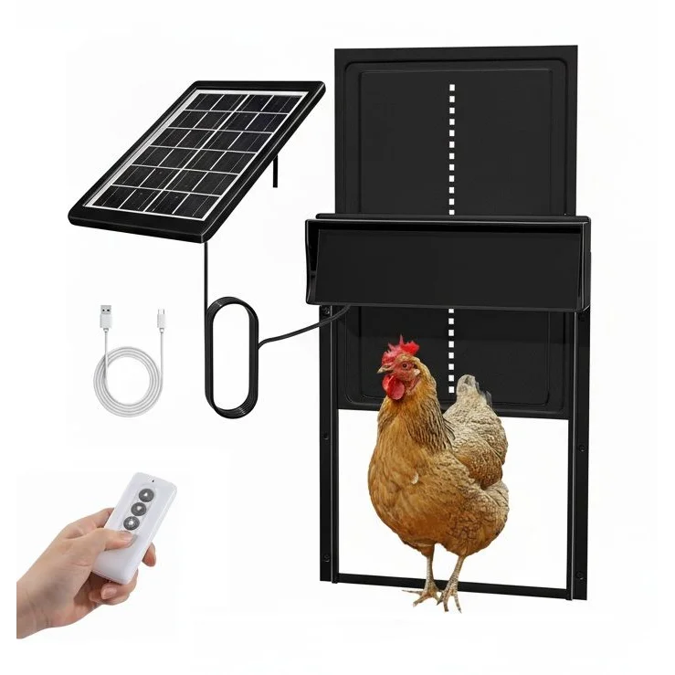 CARLA HOME Automatic Chicken Coop Door Solar Powered with 4