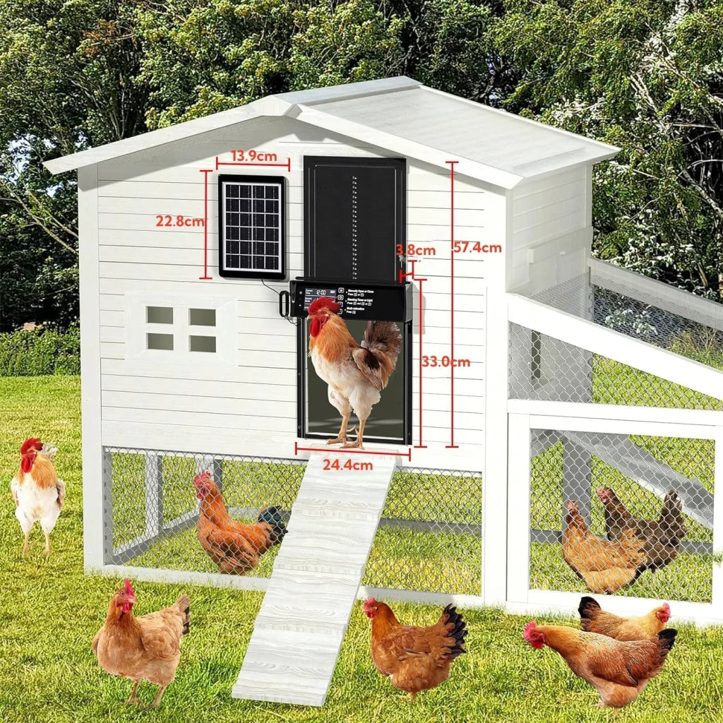 CARLA HOME Automatic Chicken Coop Door Solar Powered with 4