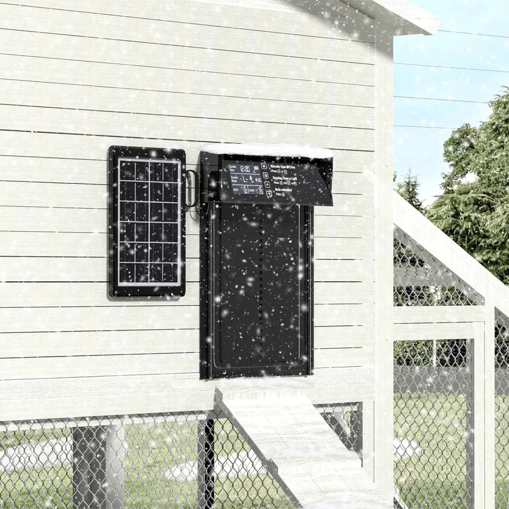 CARLA HOME Automatic Chicken Coop Door Solar Powered with 4