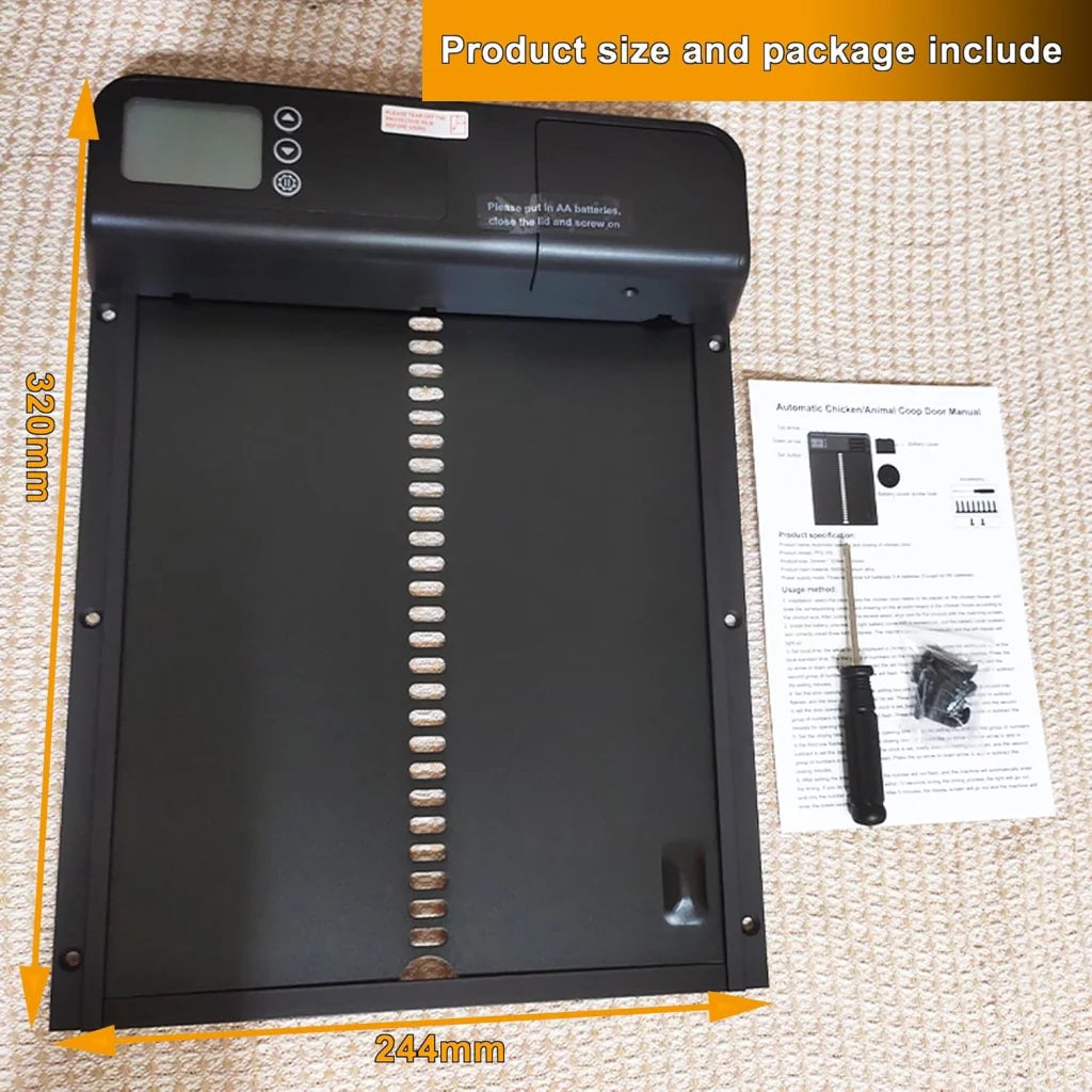 CARLA HOME Automatic Chicken Coop Door with Timer & LCD