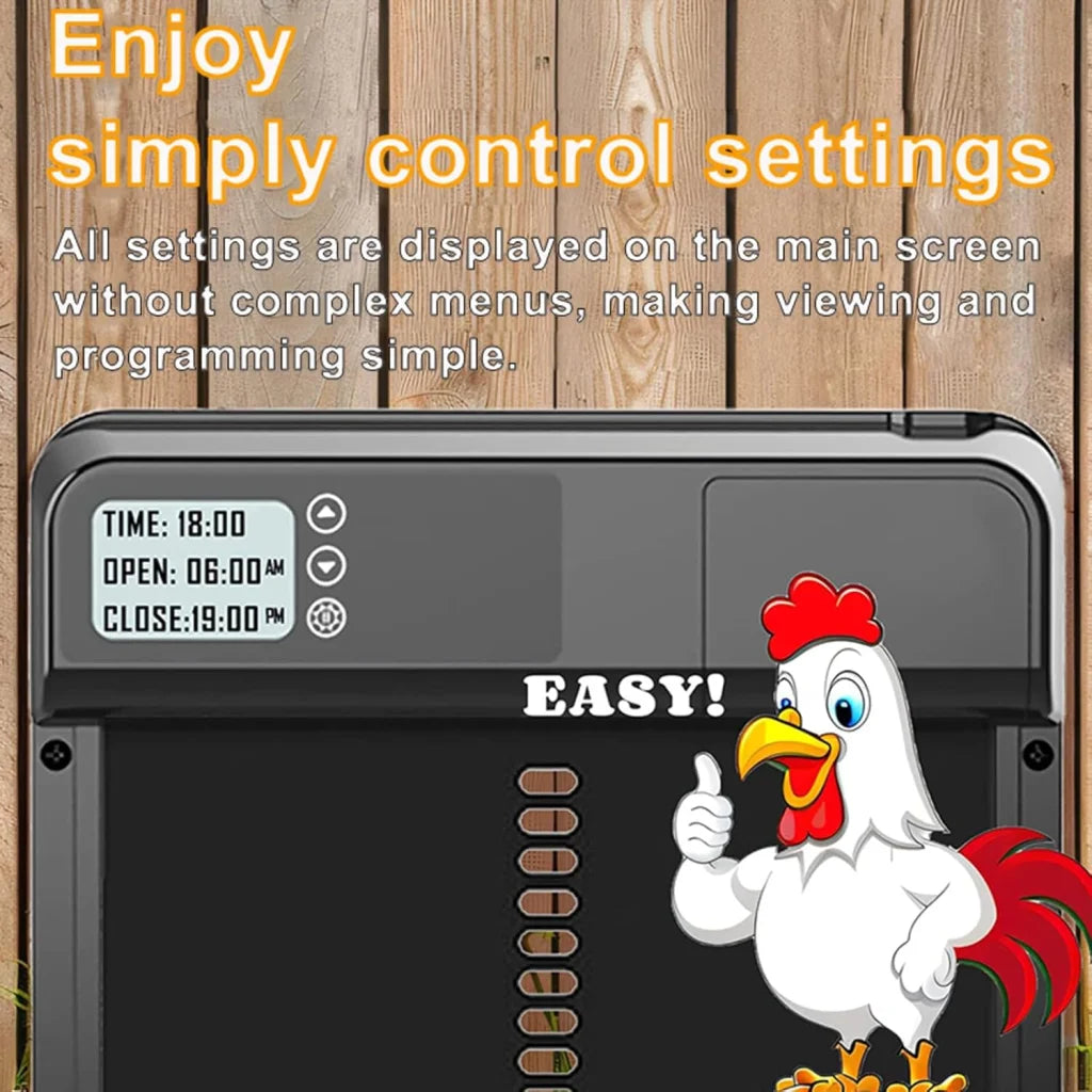 CARLA HOME Automatic Chicken Coop Door with Timer & LCD