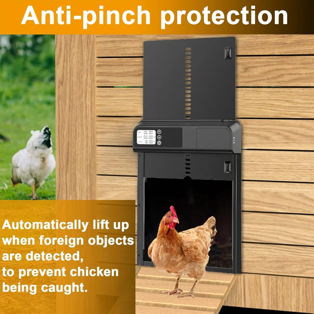 CARLA HOME Automatic Chicken Coop Door with Timer & LCD