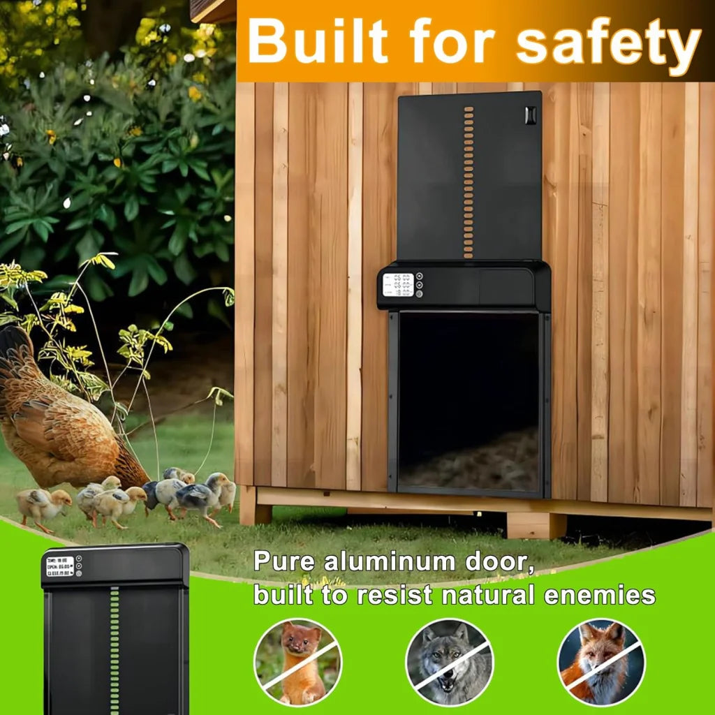 CARLA HOME Automatic Chicken Coop Door with Timer & LCD