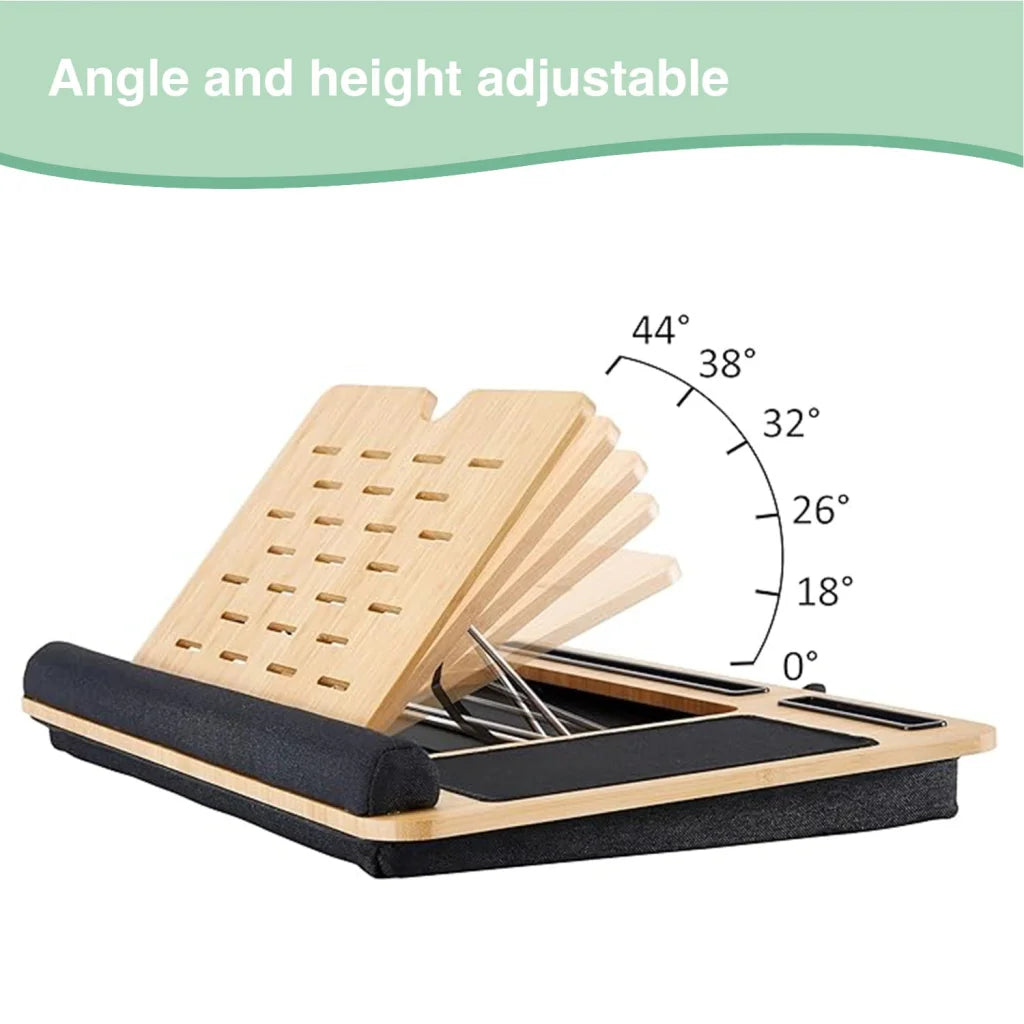 Bamboo Carla Laptop Lap Desk Cushion Angle Adjustable Sleeve Case
