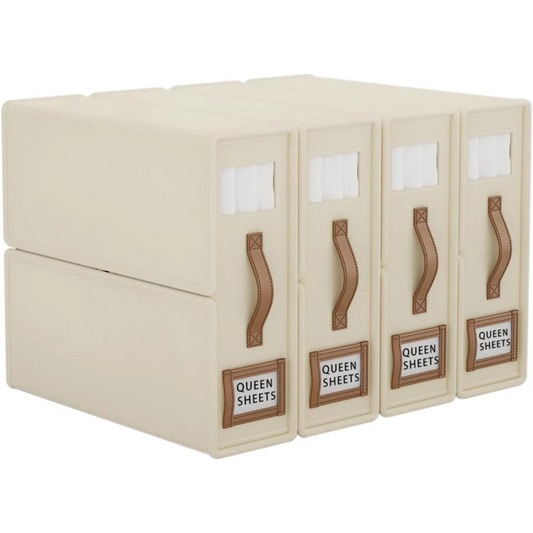 CARLA HOME Bed Sheet Organizer Set of 4 with Handle &