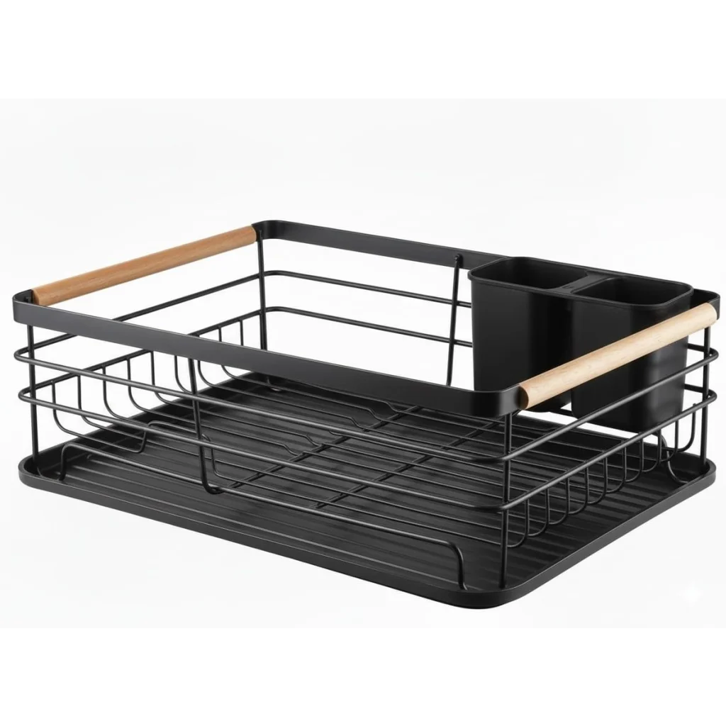 CARLA HOME Dish Drying Rack with Wooden Handles Removable