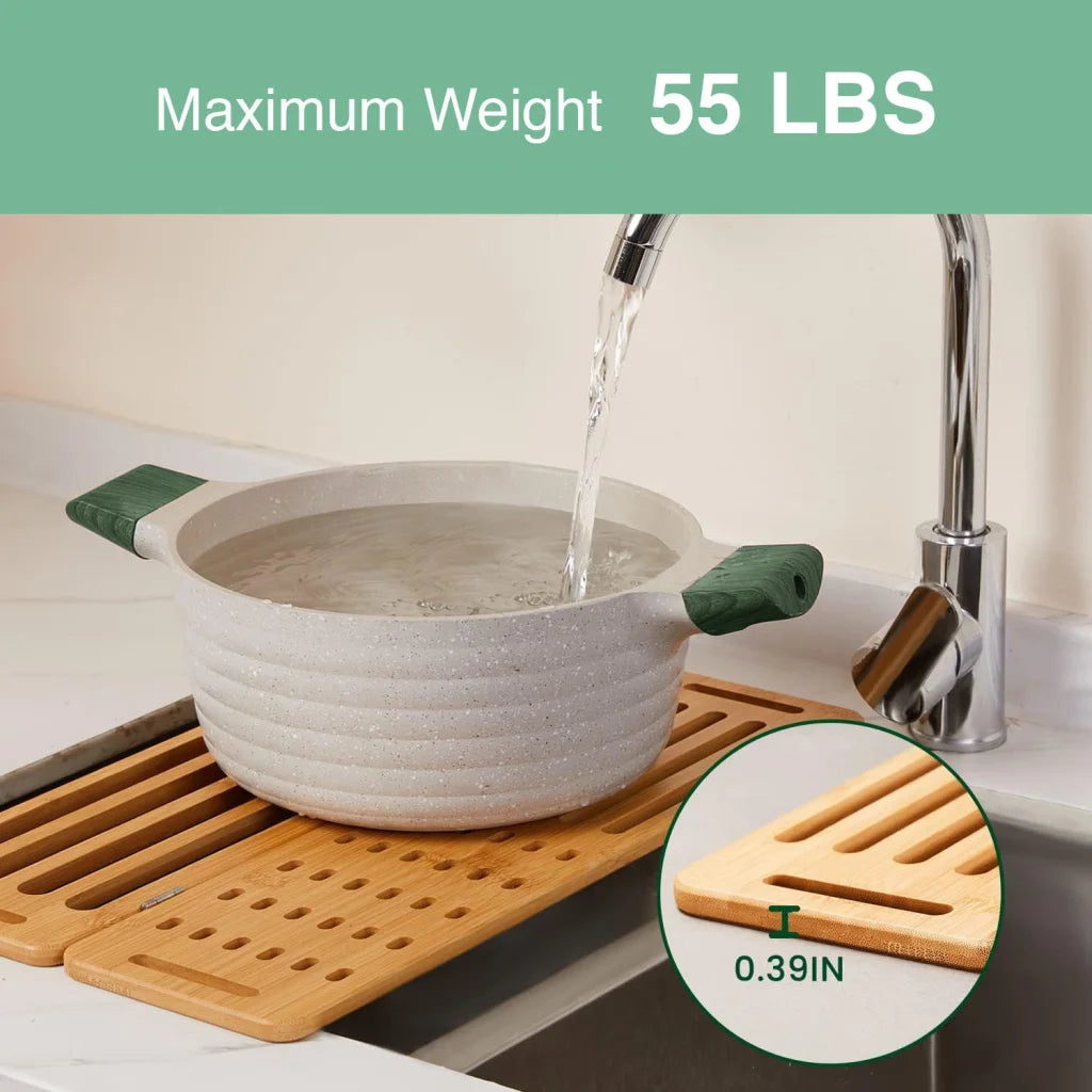 CARLA Foldable Bamboo Dish Drying Rack kitchen 496
