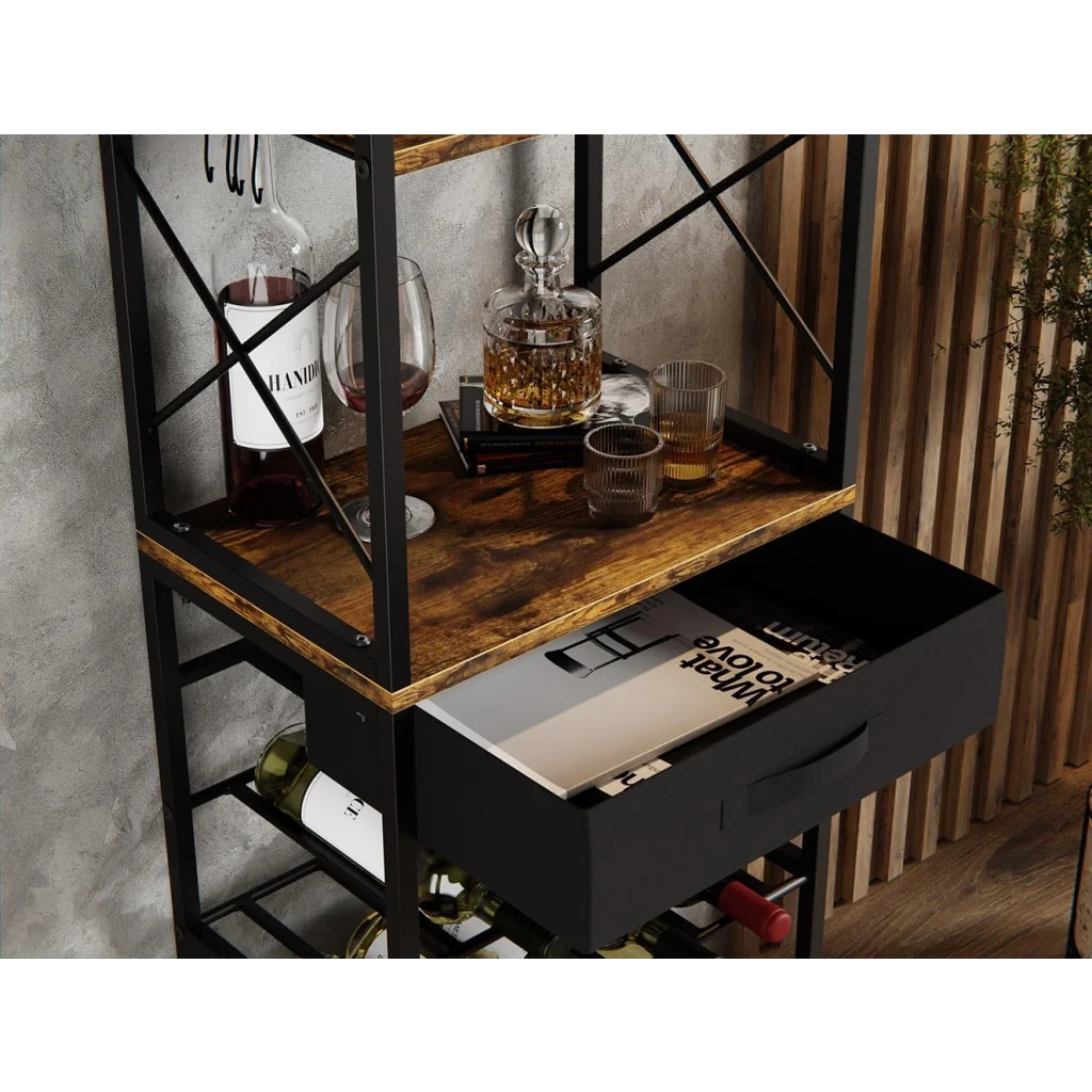 Wood carla freestanding wine with slim posts and mounting brackets