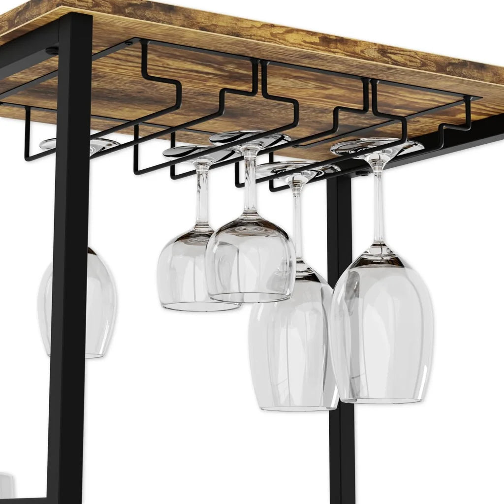 Carla freestanding wine with display shelves and support legs