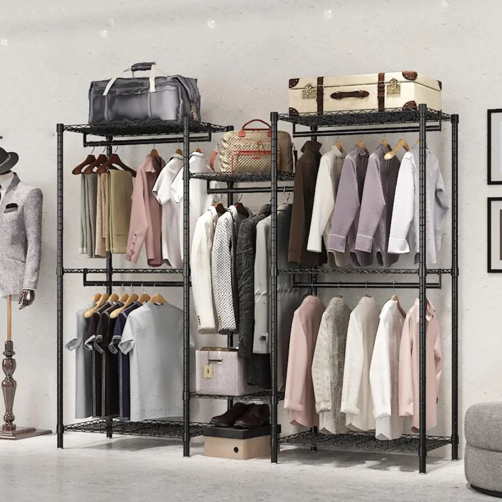 CARLA HOME Heavy Duty Clothing Garment Rack Organizer