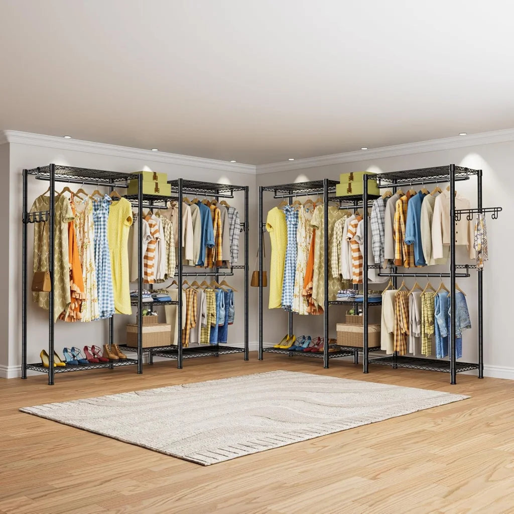 CARLA HOME Heavy Duty Clothing Garment Rack Organizer