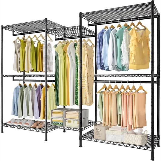 CARLA HOME Heavy Duty Clothing Garment Rack Organizer
