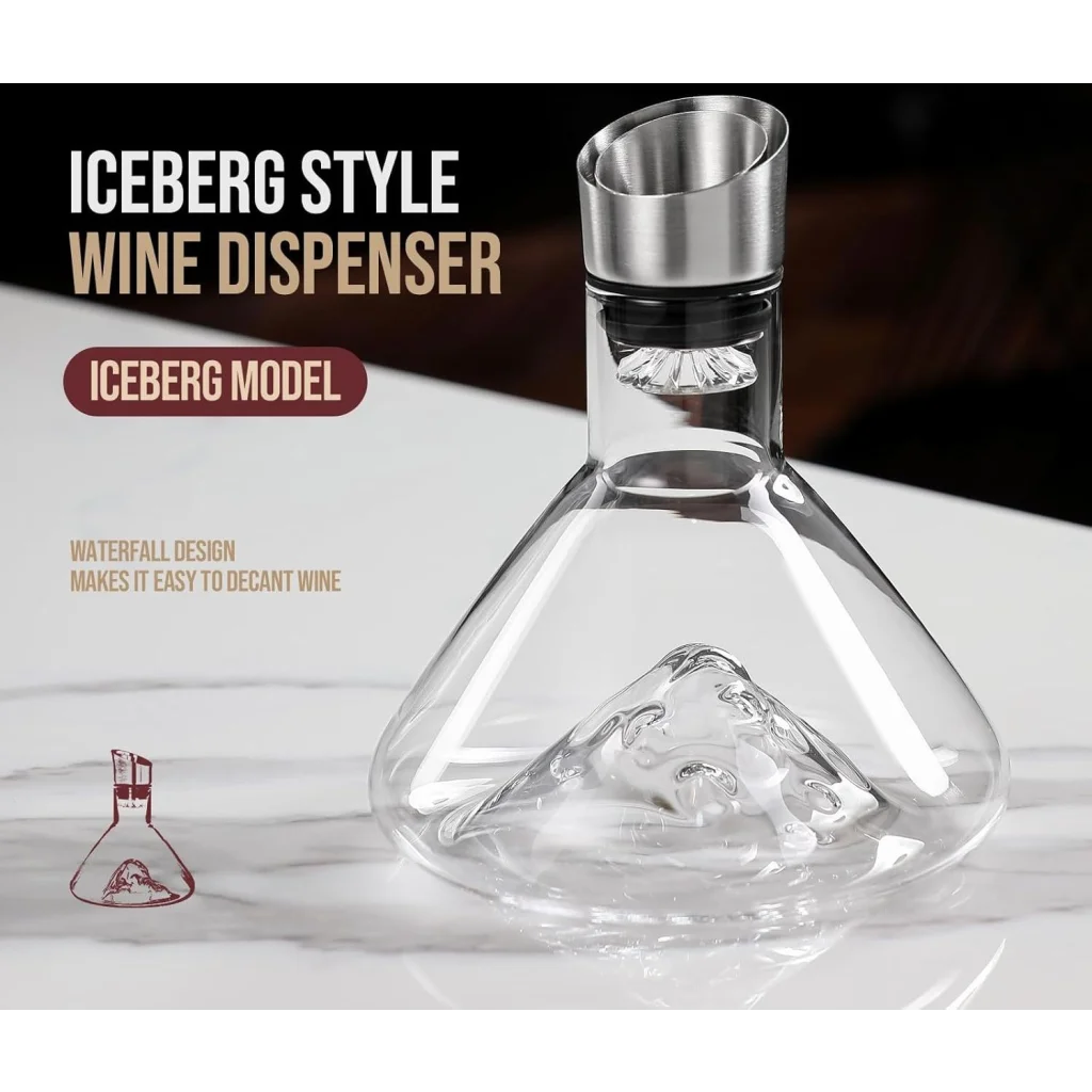 CARLA Iceberg Wine Decanter with Aerator Filter and Lid