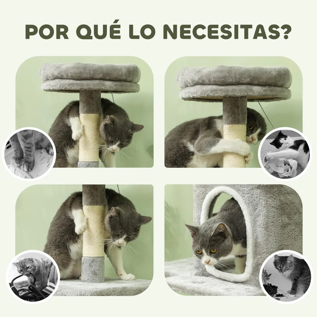 CARLA HOME Large Cat Tree Tower for Indoor Cats with Plush