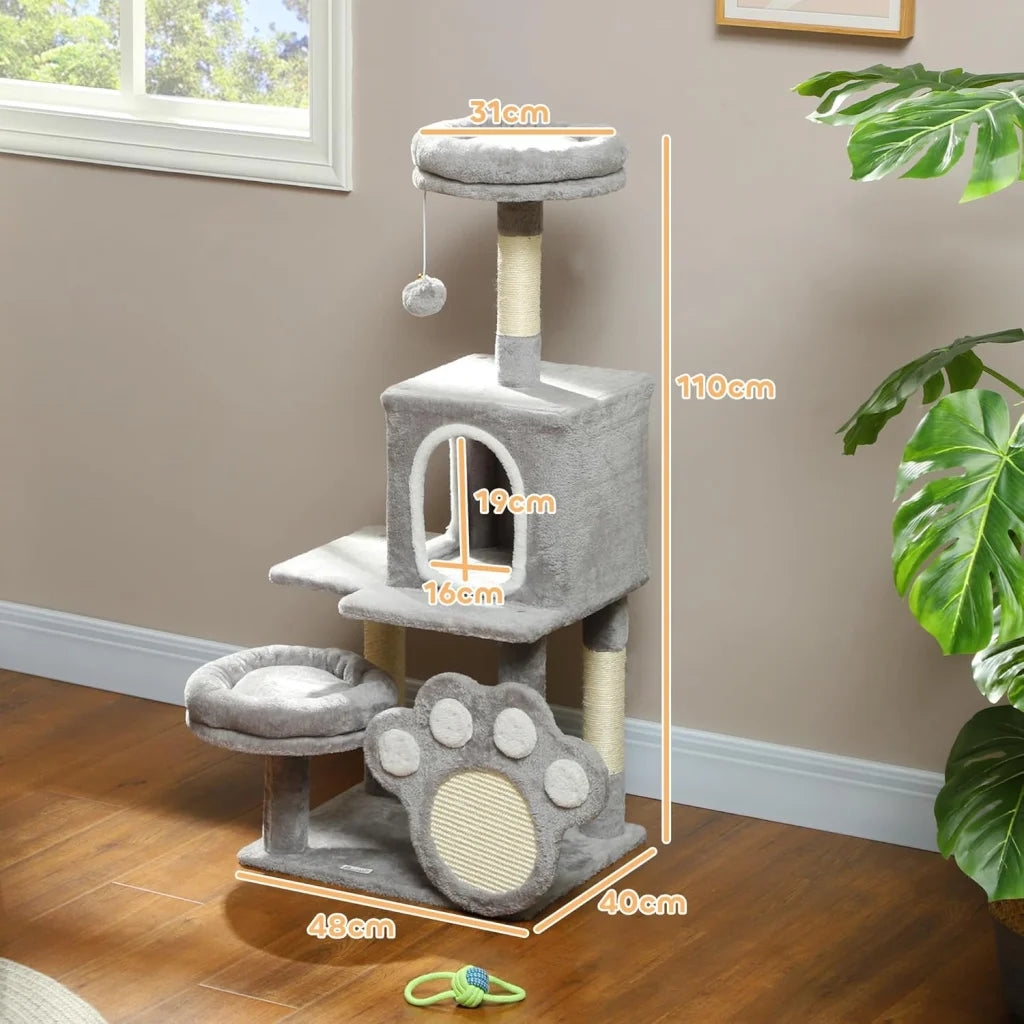 CARLA HOME Large Cat Tree Tower for Indoor Cats with Plush
