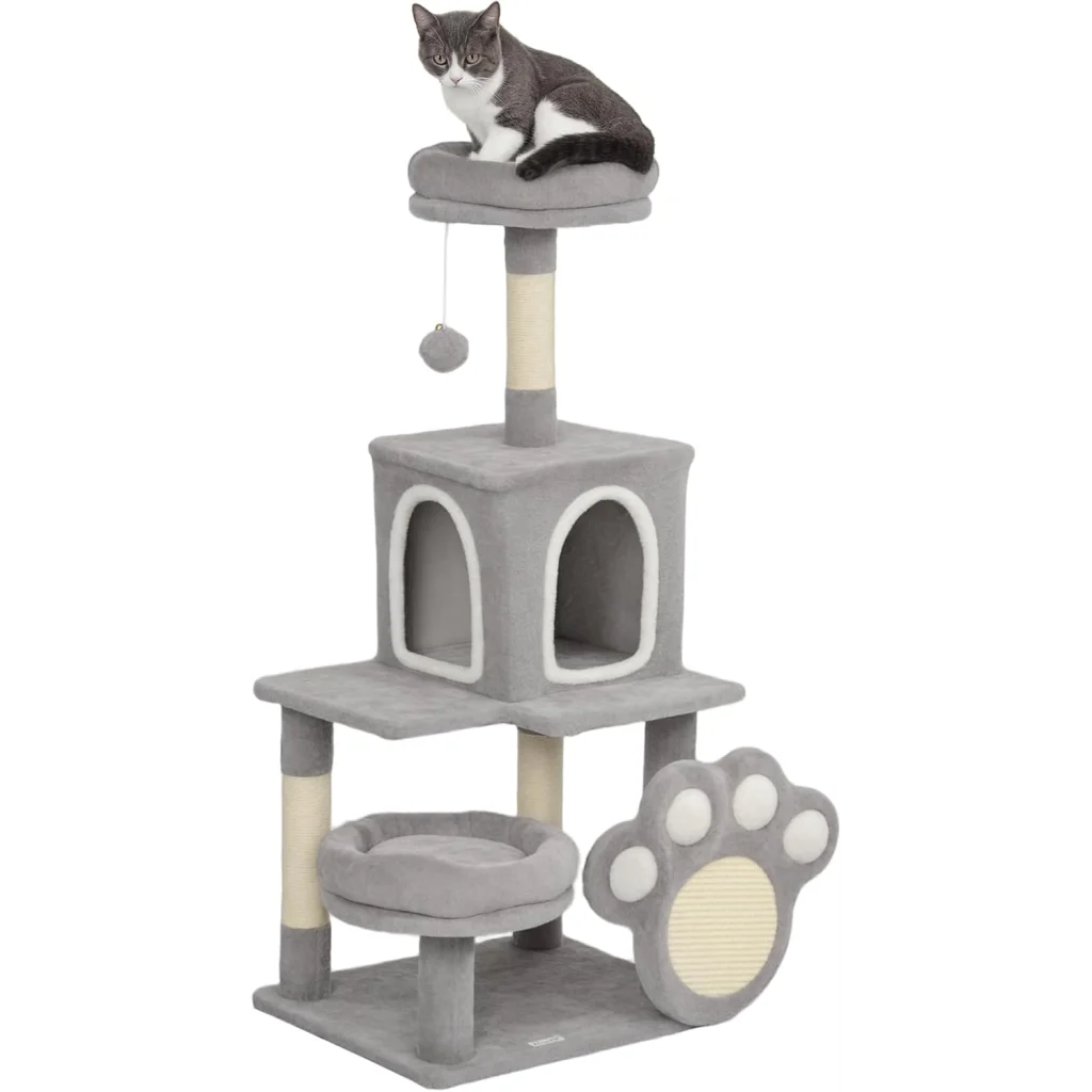 CARLA HOME Large Cat Tree Tower for Indoor Cats with Plush