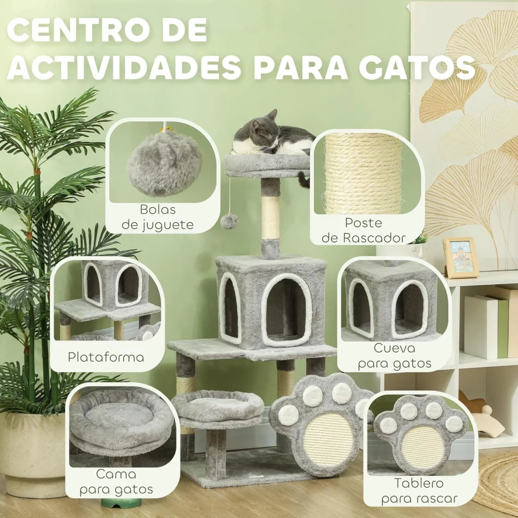 CARLA HOME Large Cat Tree Tower for Indoor Cats with Plush