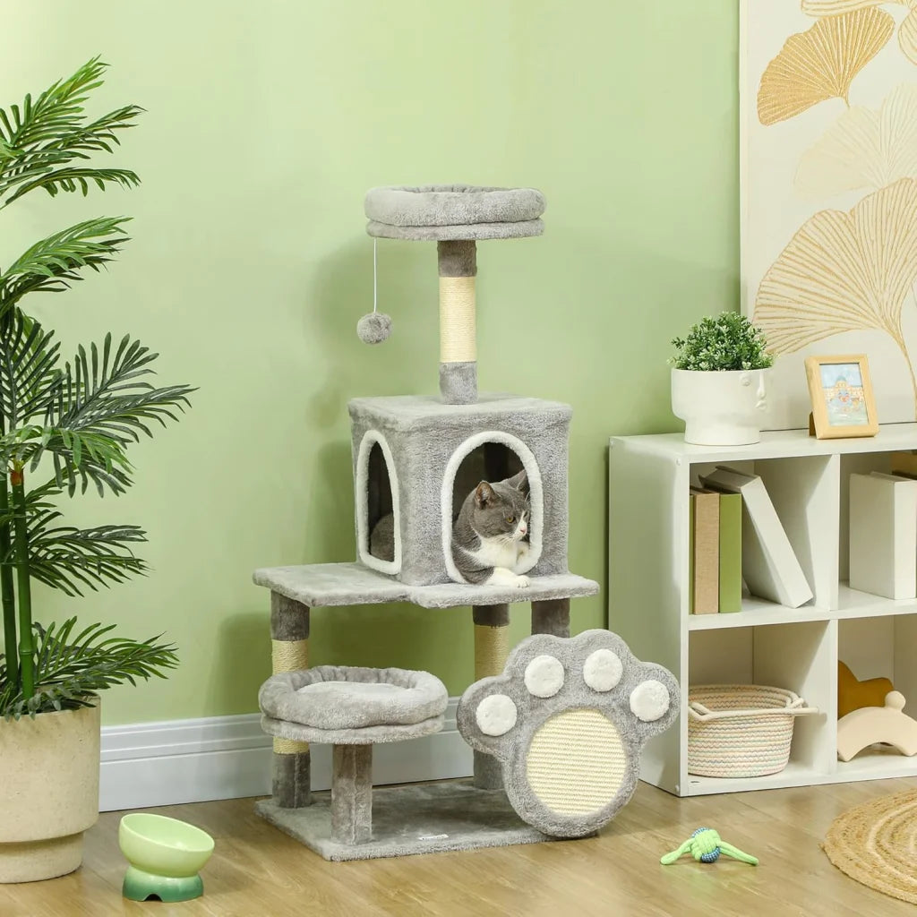 CARLA HOME Large Cat Tree Tower for Indoor Cats with Plush