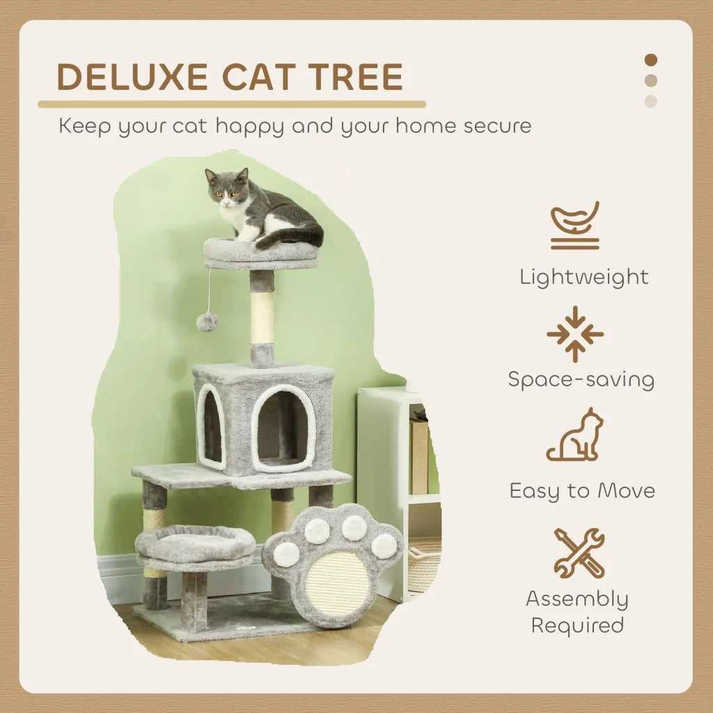 CARLA HOME Large Cat Tree Tower for Indoor Cats with Plush