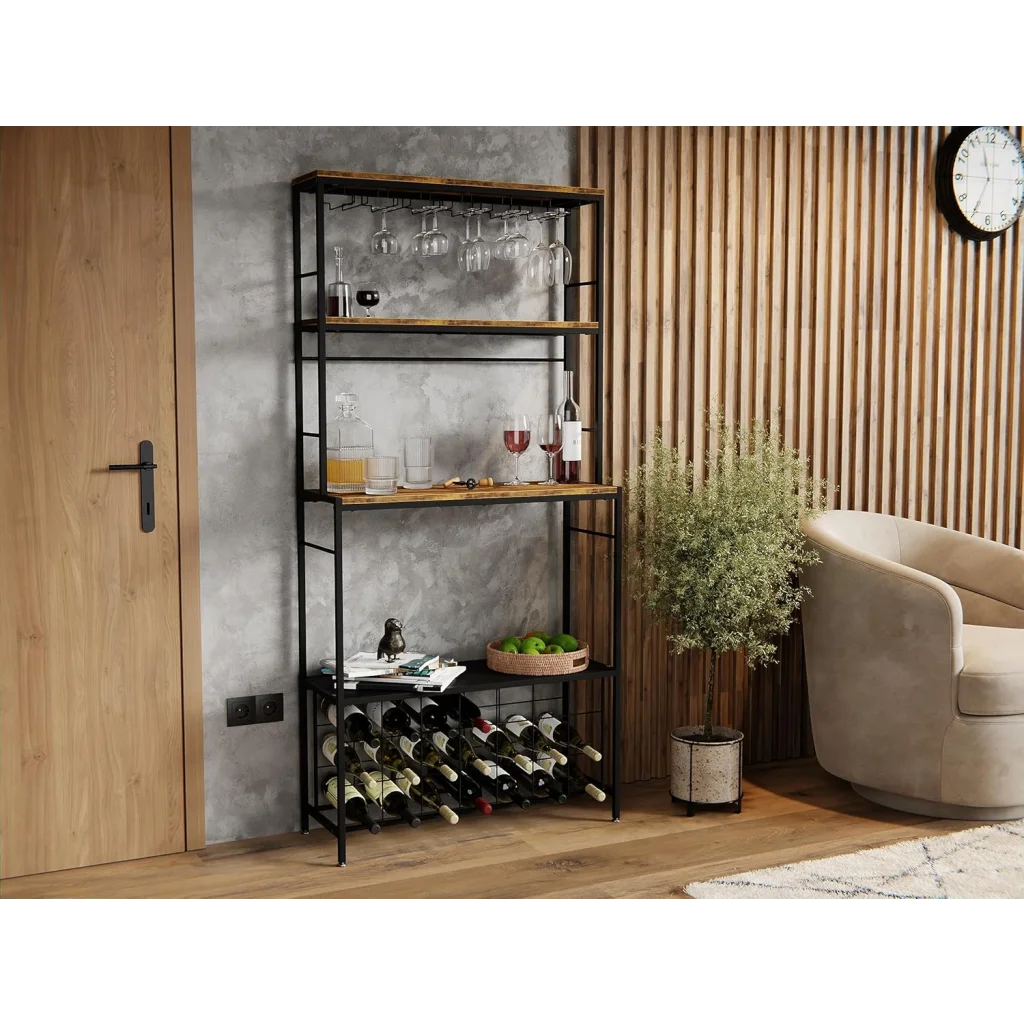 CARLA HOME Large Wine Rack for 20 Bottles with Wood