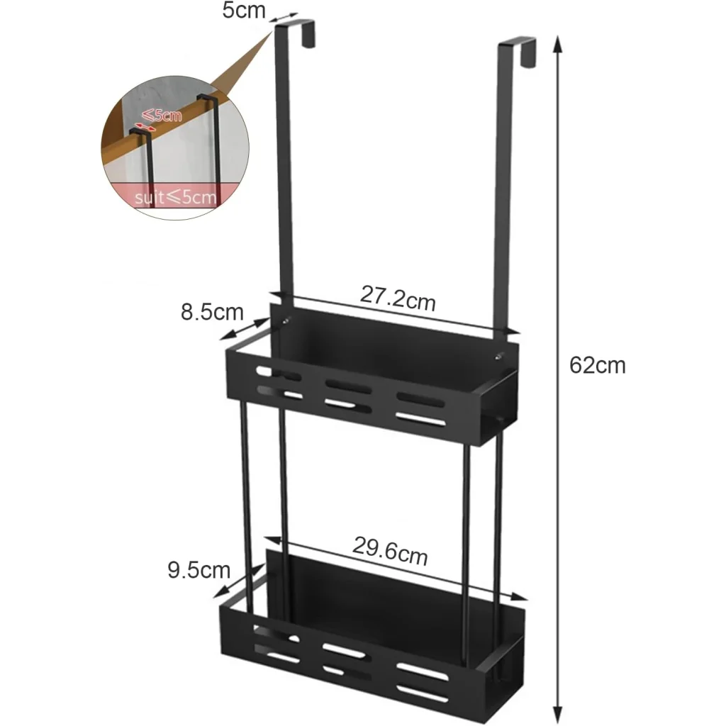 CARLA HOME Over the Door 2-tier Shower Caddy Organizer