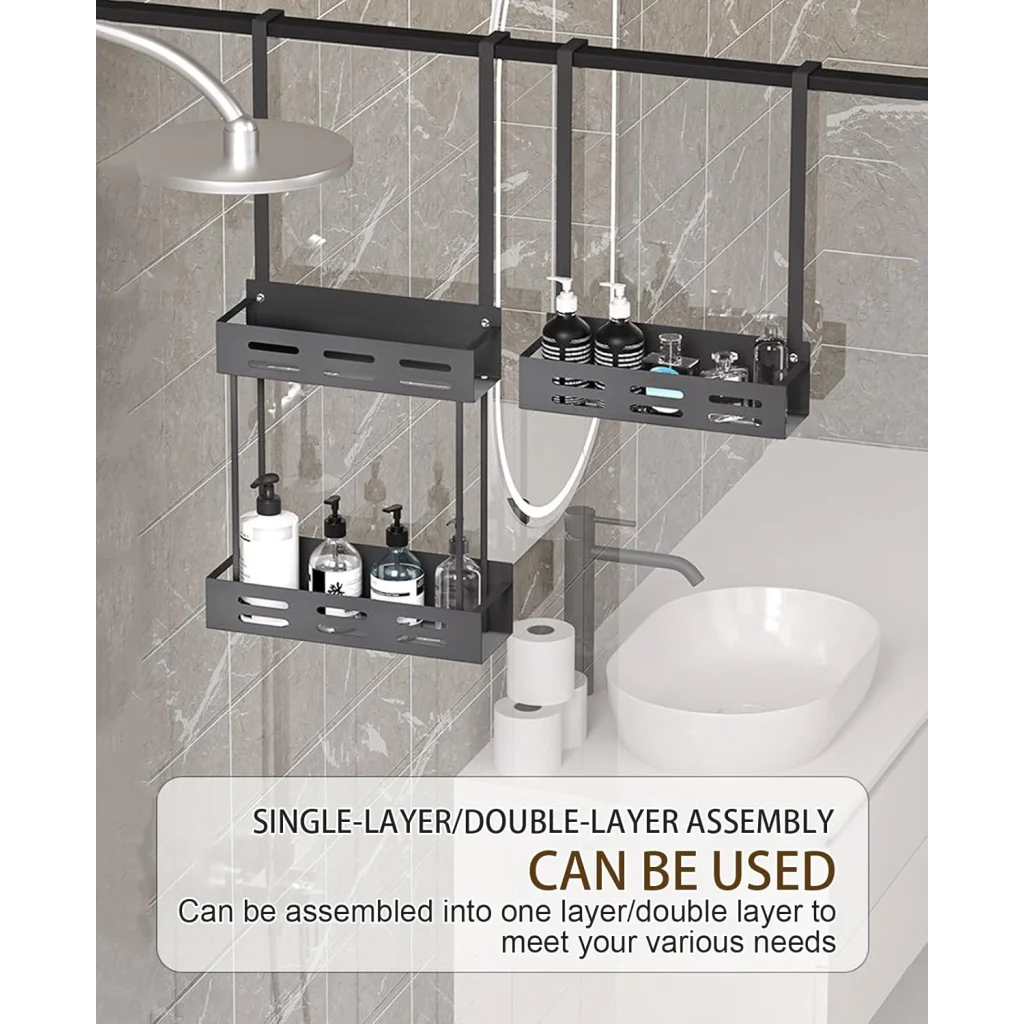 CARLA HOME Over the Door 2-tier Shower Caddy Organizer