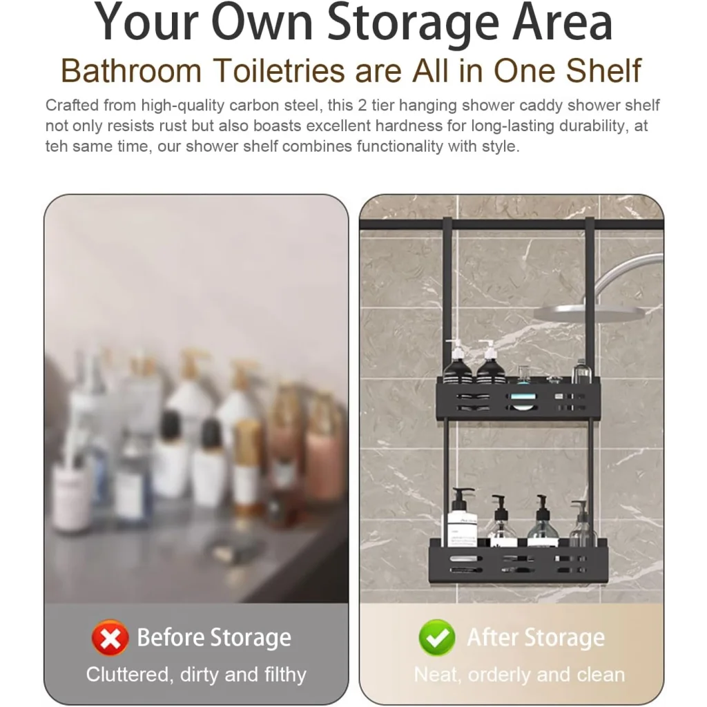 CARLA HOME Over the Door 2-tier Shower Caddy Organizer