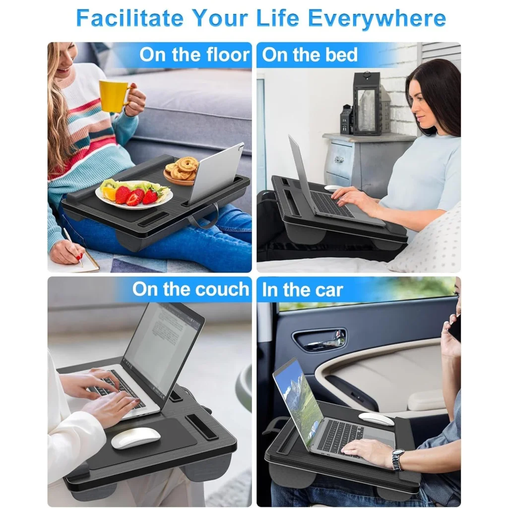 CARLA HOME Oversized Portable Lap Desk with Cushion,Mouse