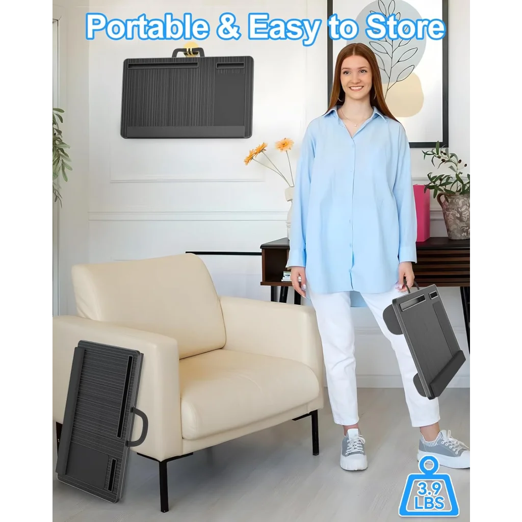 CARLA HOME Oversized Portable Lap Desk with Cushion,Mouse
