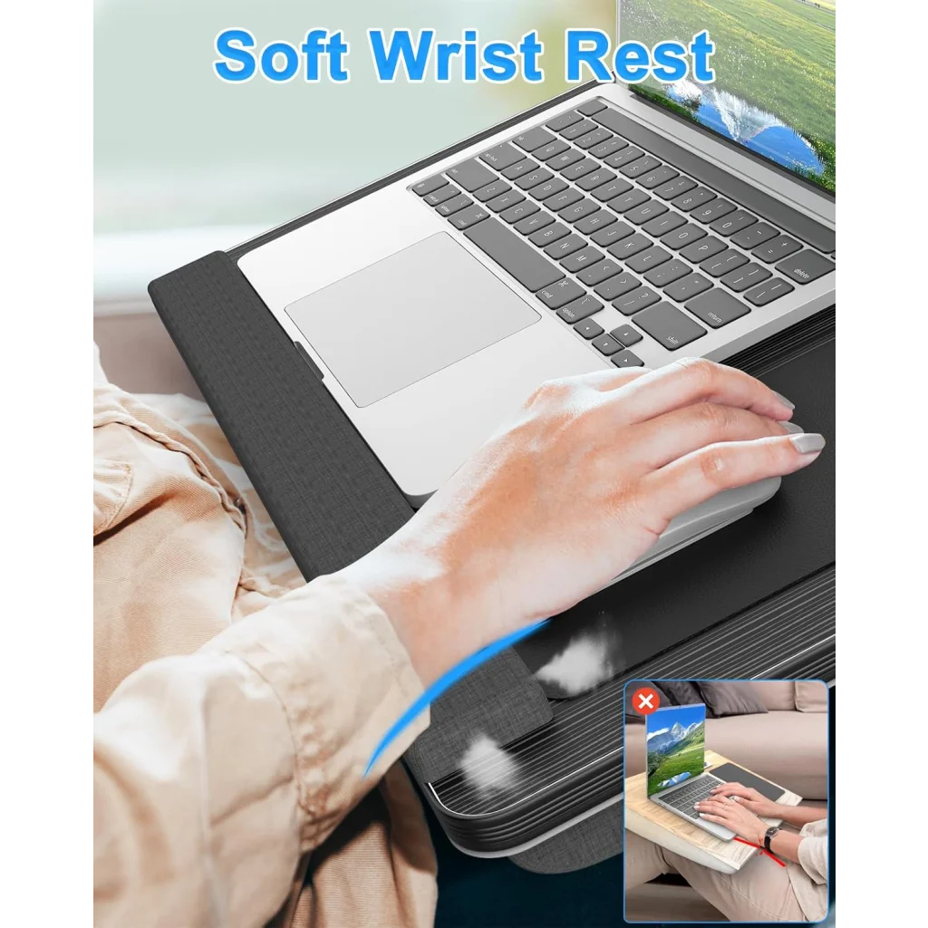 CARLA HOME Oversized Portable Lap Desk with Cushion,Mouse