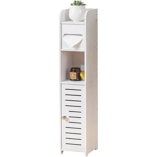 CARLA Slim Bathroom Cabinet with Toilet Paper Holder