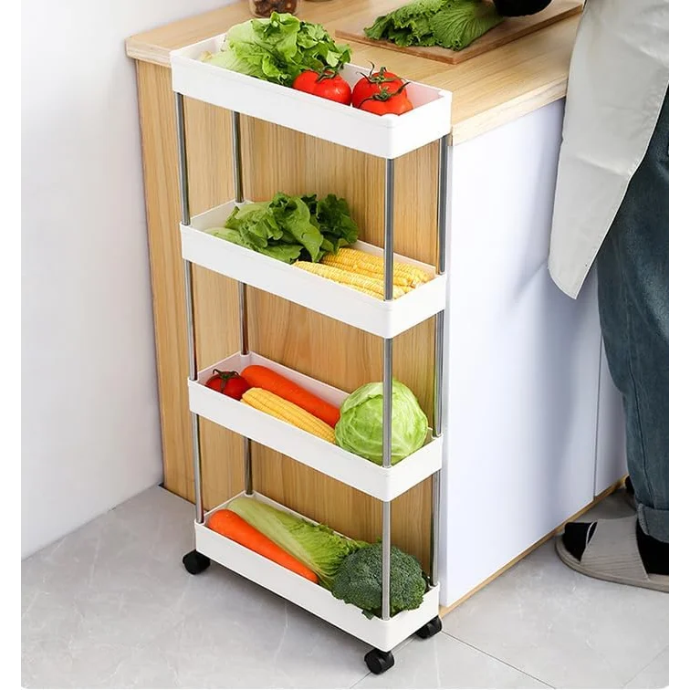 CARLA HOME Slim Storage Cart Organizer Trolley with Wheels