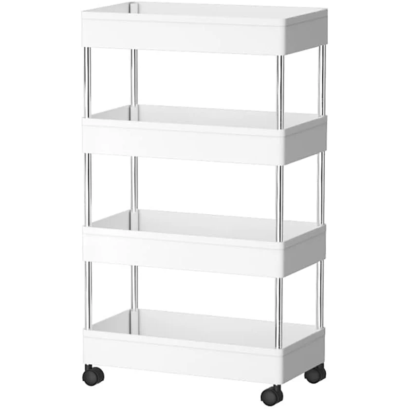 CARLA HOME Slim Storage Cart Organizer Trolley with Wheels
