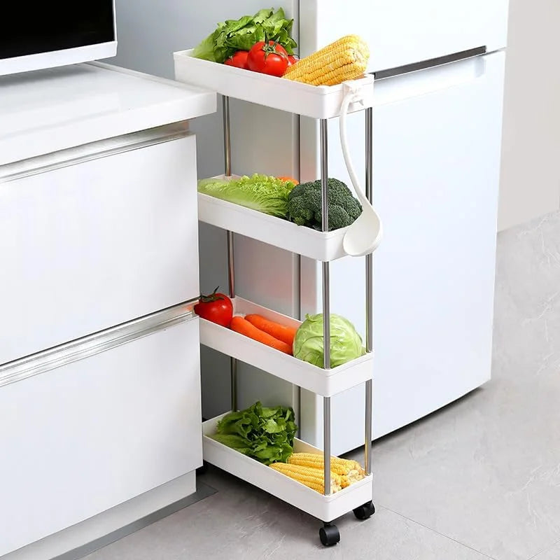 CARLA HOME Slim Storage Cart Organizer Trolley with Wheels