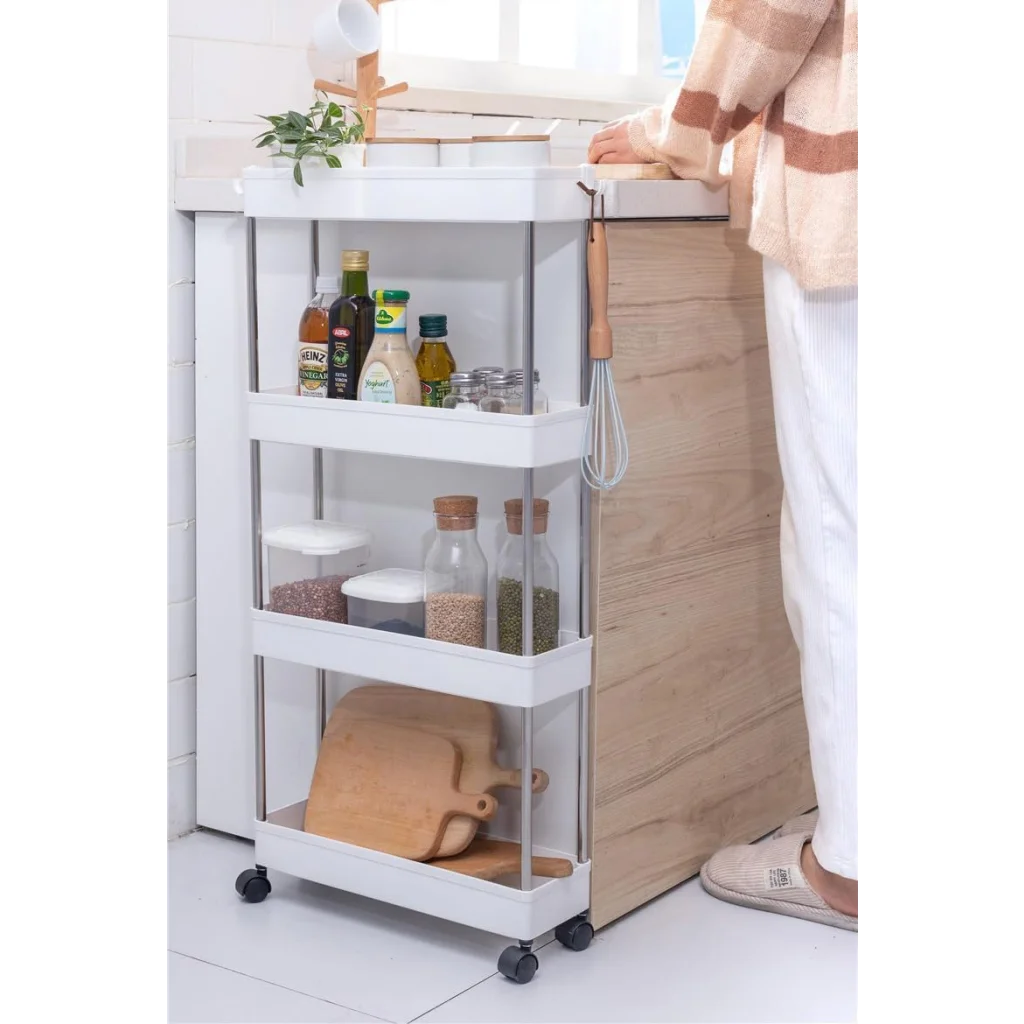 CARLA HOME Slim Storage Cart Organizer Trolley with Wheels