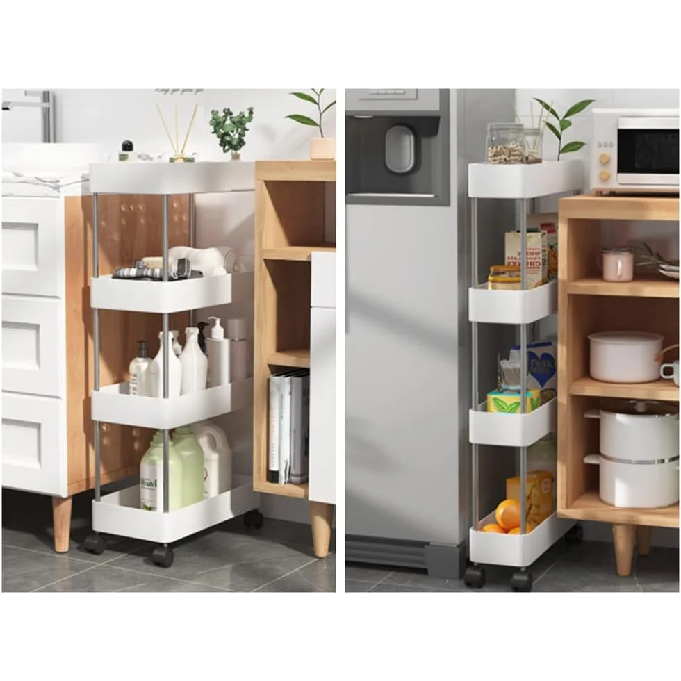 CARLA HOME Slim Storage Cart Organizer Trolley with Wheels