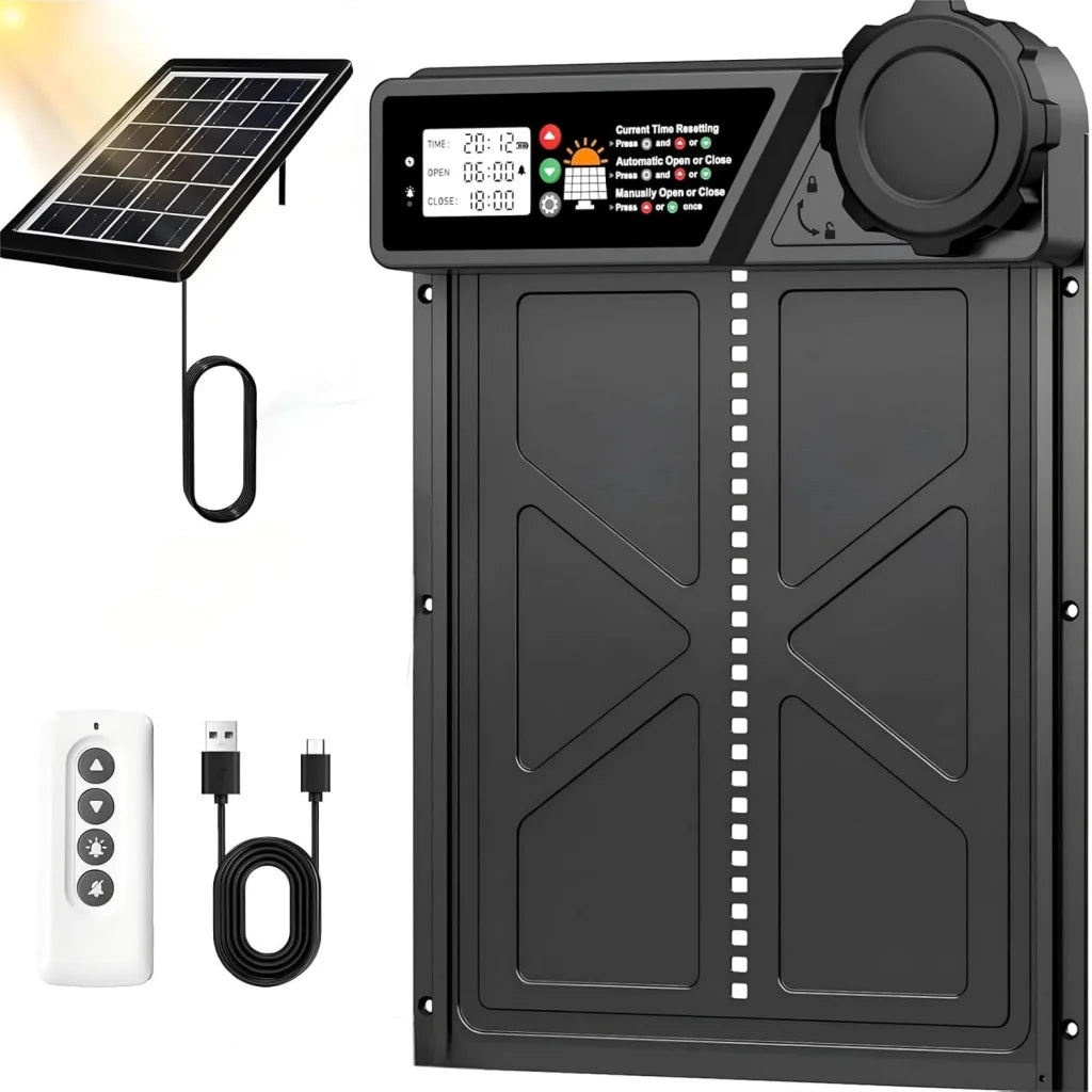 CARLA Solar Automatic Chicken Coop Door with Timer