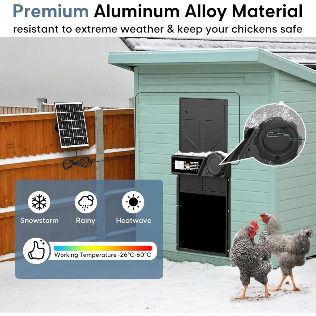 CARLA HOME Solar Automatic Chicken Coop Door with Timer