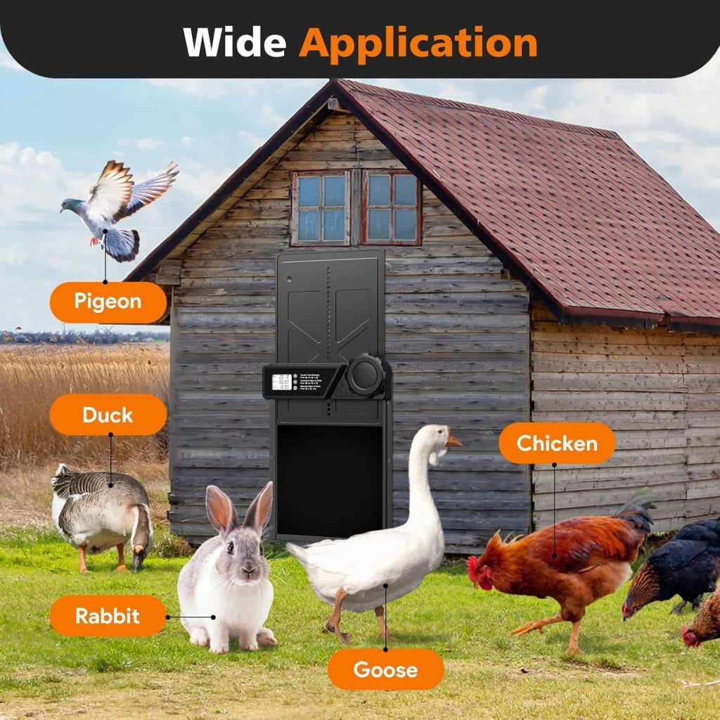CARLA HOME Solar Automatic Chicken Coop Door with Timer