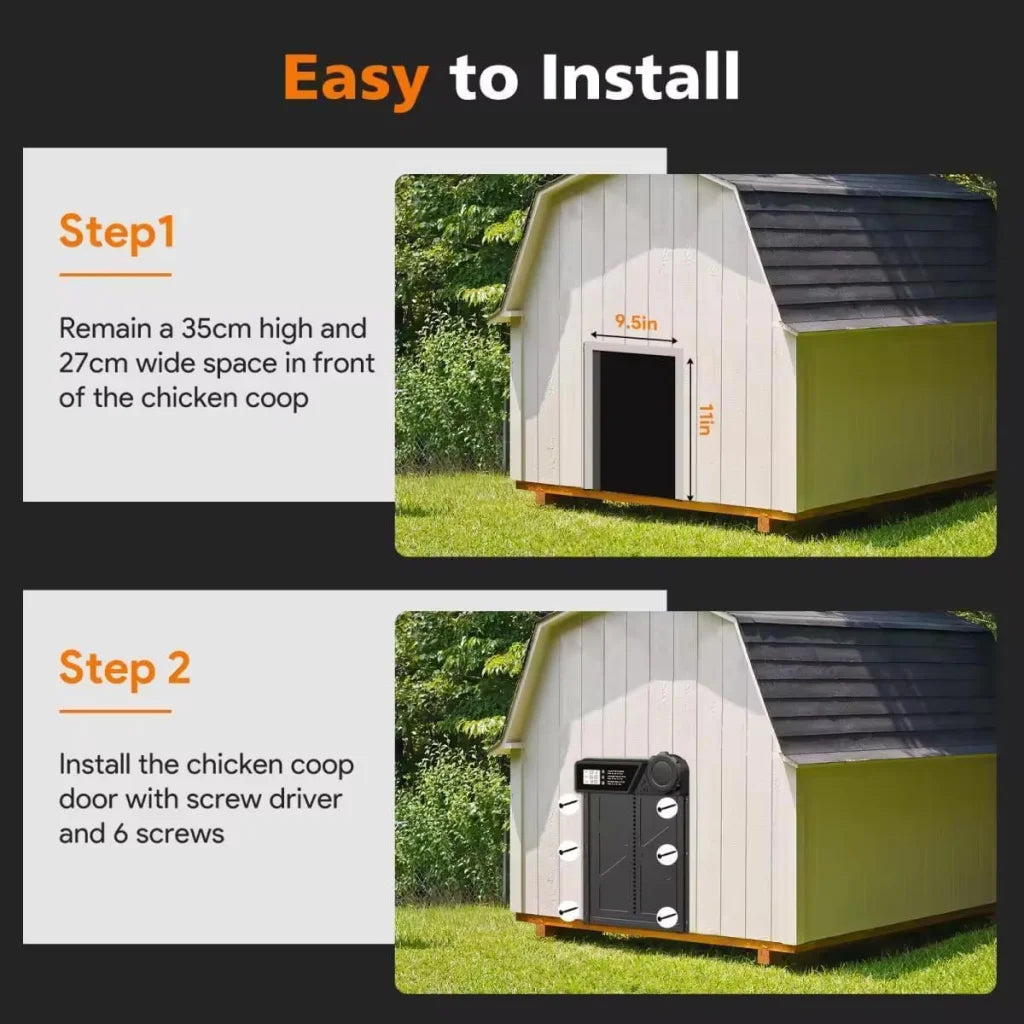 CARLA HOME Solar Automatic Chicken Coop Door with Timer