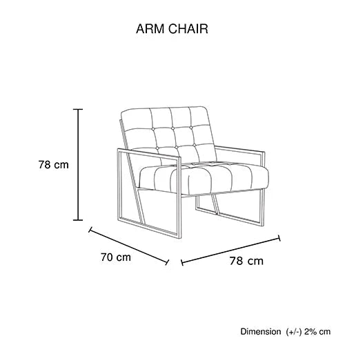 Carman Arm Chair Blue Velvet - Furniture