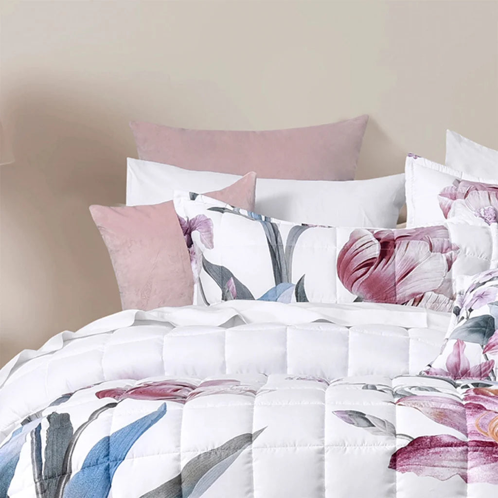 Carmela White Polyester Bedspread Set - Single - Home &
