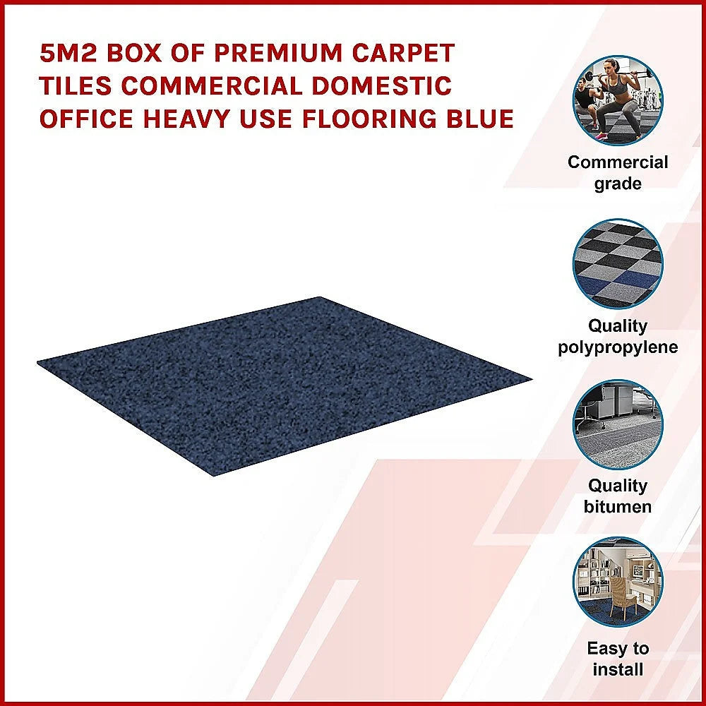 Carpet Tiles 5m2 Box Premium Commercial Domestic Office