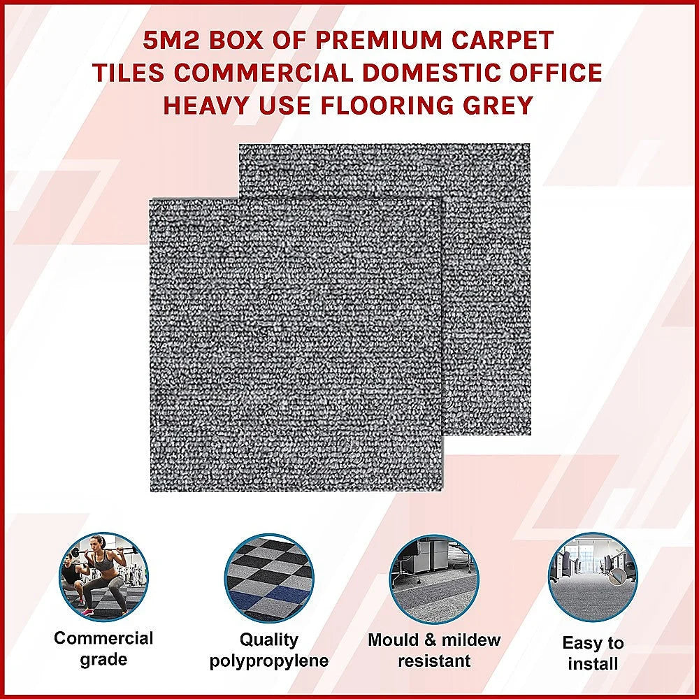 Carpet Tiles 5m2 Box Premium Commercial Domestic Office