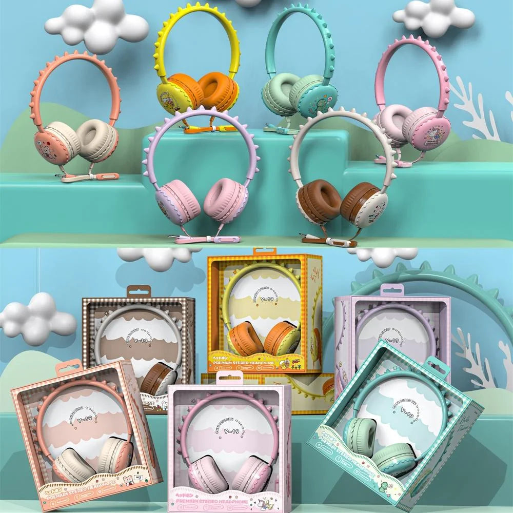 Cartoon Stereo Headphones With Mic Y19 - Cute Bear