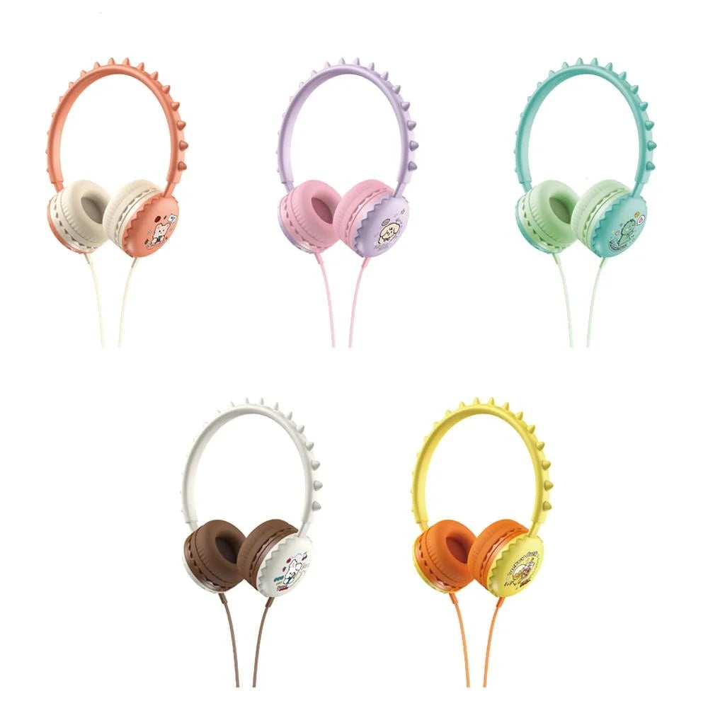 Cartoon Stereo Headphones With Mic Y19 - Cute Dinosaur